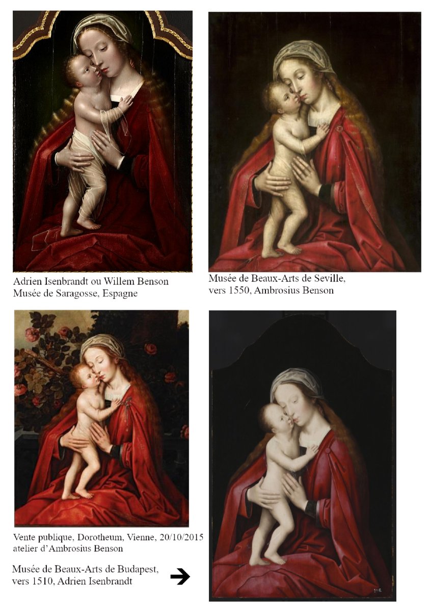 Vierge à l’enfant, atelier d’Adriaen Isenbrant (1480–1551), Bruges, XVIème siècle-photo-1