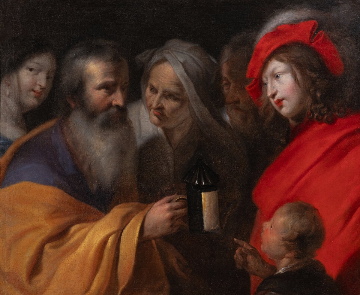 Diogenes Looking For A Man, Studio Of Pieter Van Mol, Paris, 17th Century-photo-4