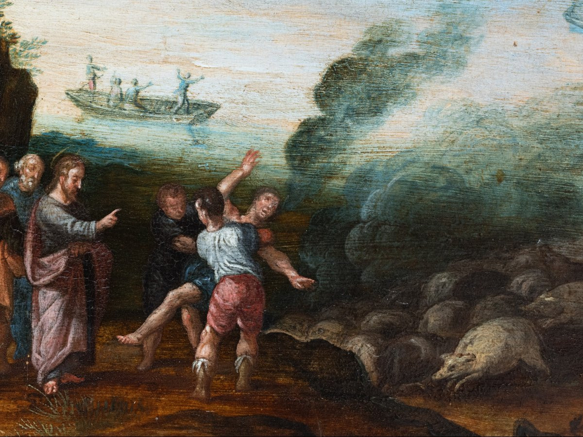 Coastal Landscape With Christ, Circle Of Paul Bril (1554-1626), 17th Century Antwerp School-photo-4