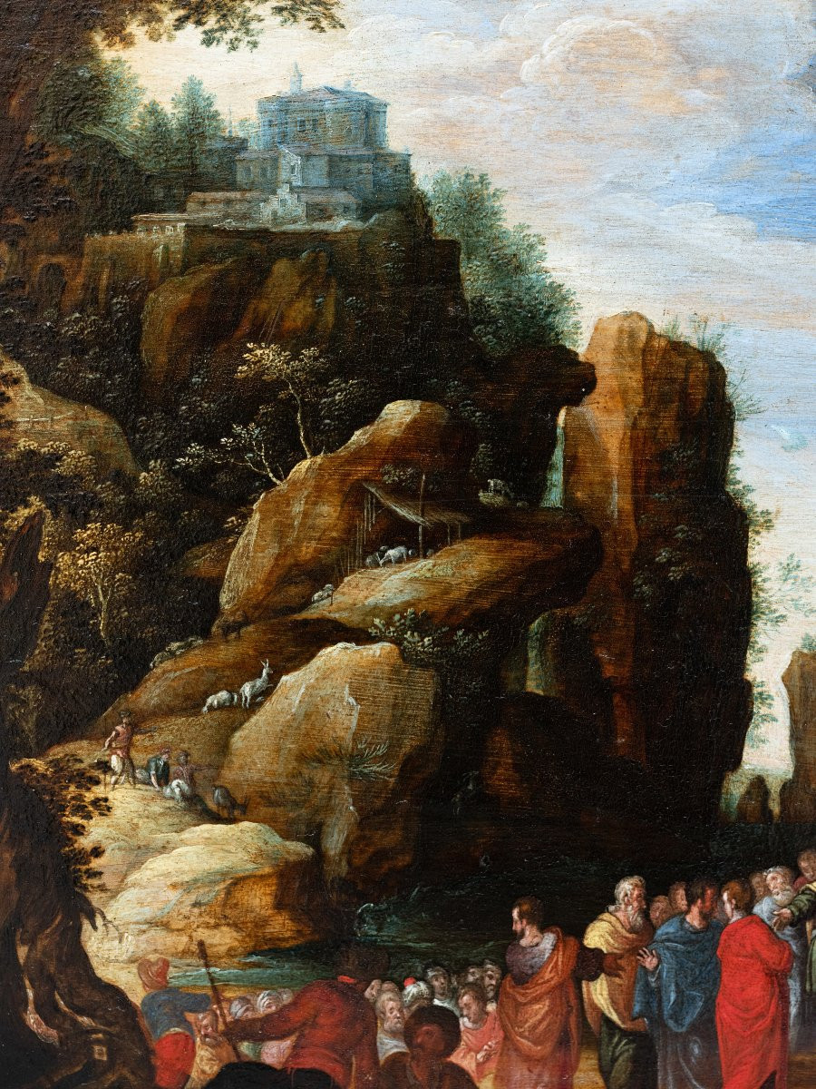 Coastal Landscape With Christ, Circle Of Paul Bril (1554-1626), 17th Century Antwerp School-photo-1