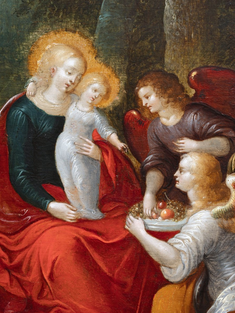Madonna And Child With Angels, Attributed To L. De Caullery & A. Govaerts-photo-3