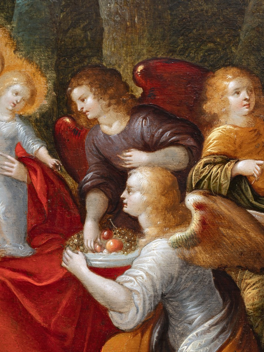 Madonna And Child With Angels, Attributed To L. De Caullery & A. Govaerts-photo-4