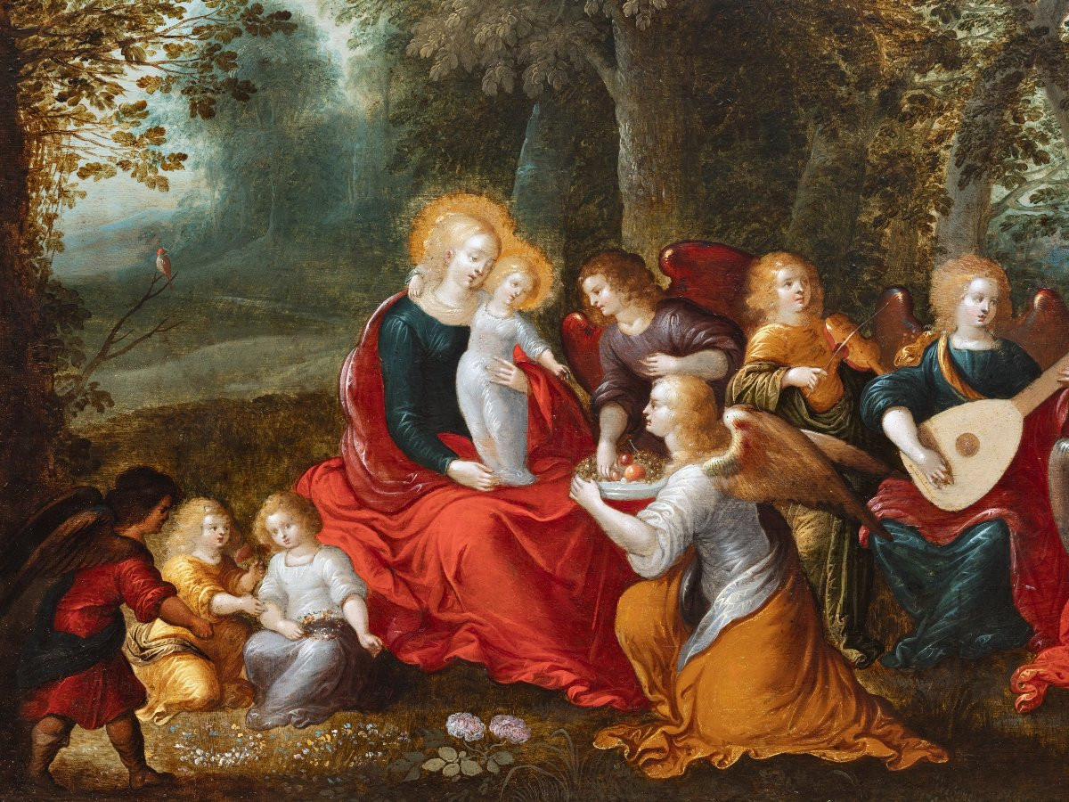 Madonna And Child With Angels, Attributed To L. De Caullery & A. Govaerts-photo-7