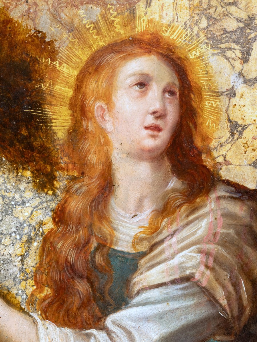 Marie-Madeleine pénitente, école de Prague, époque XVIIème siècle-photo-1