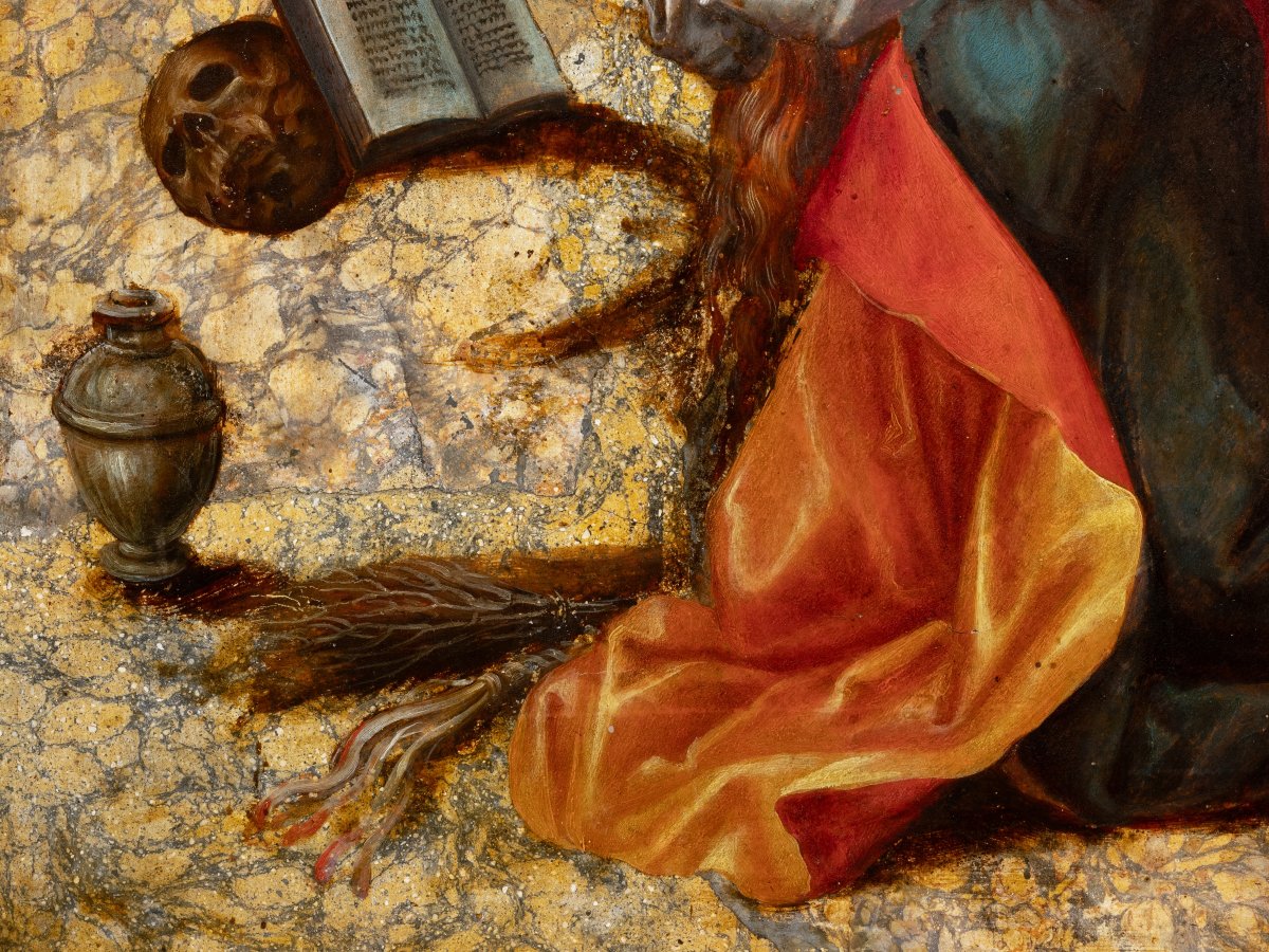 Marie-Madeleine pénitente, école de Prague, époque XVIIème siècle-photo-2