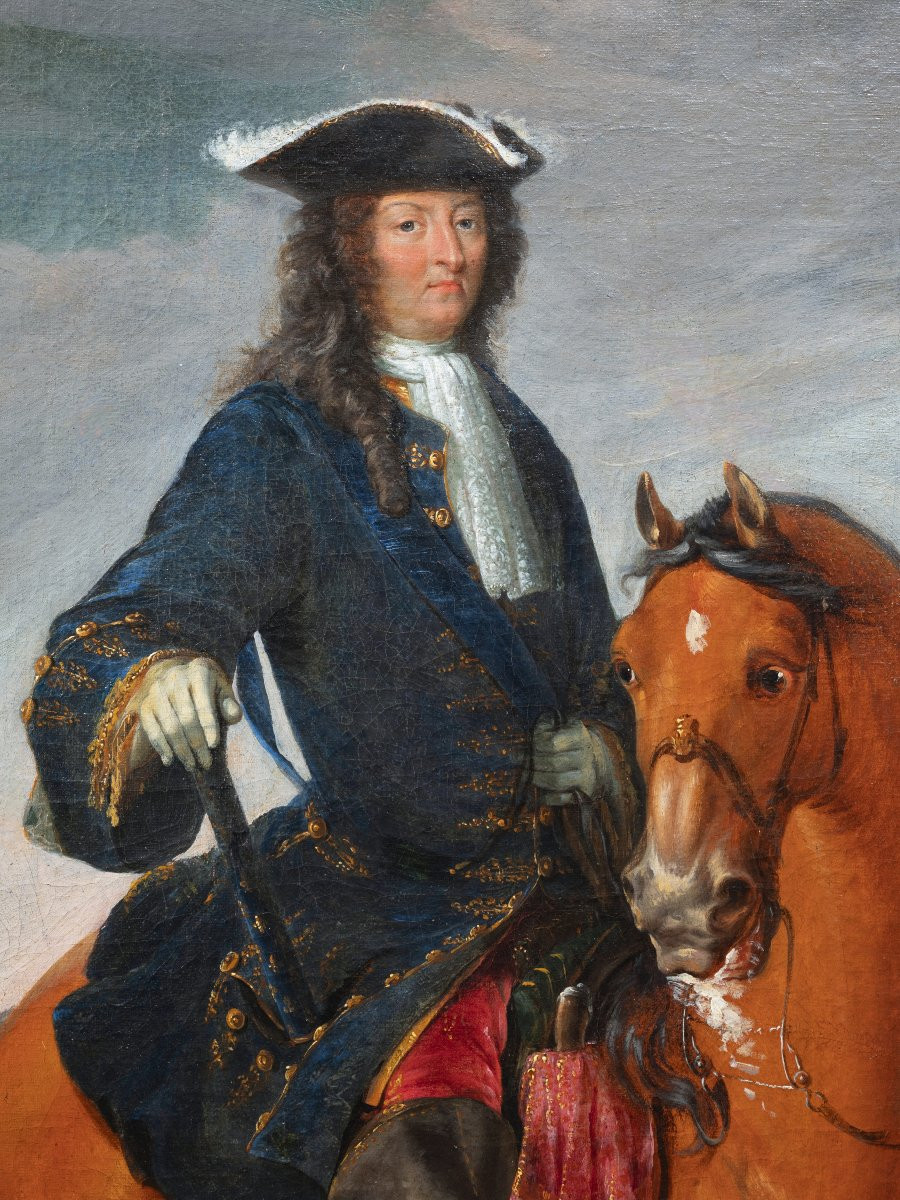 Louis XIV On Horseback In Front Of Mons, Signed Charles Chastelain (paris, 1672-1755)-photo-4