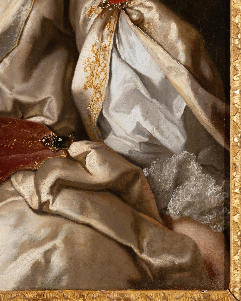 Portrait de la Baronne de Prangins par Nicolas de Largillièrre, Paris, vers 1715, XVIIIème -photo-7