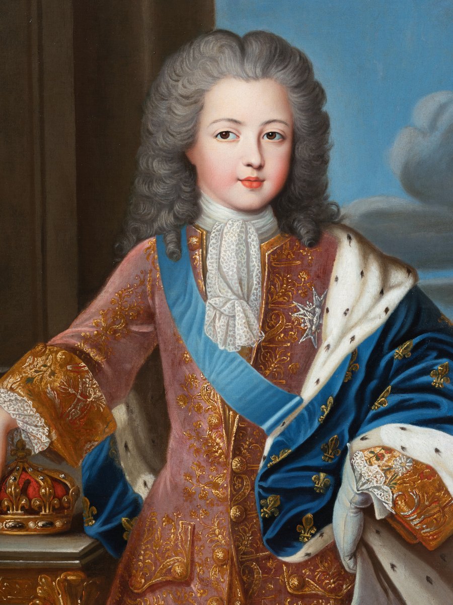 Portrait de Louis XV à l’âge de 10 ans, atelier de Pierre Gobert (1662-1744), XVIIIème siècle-photo-3