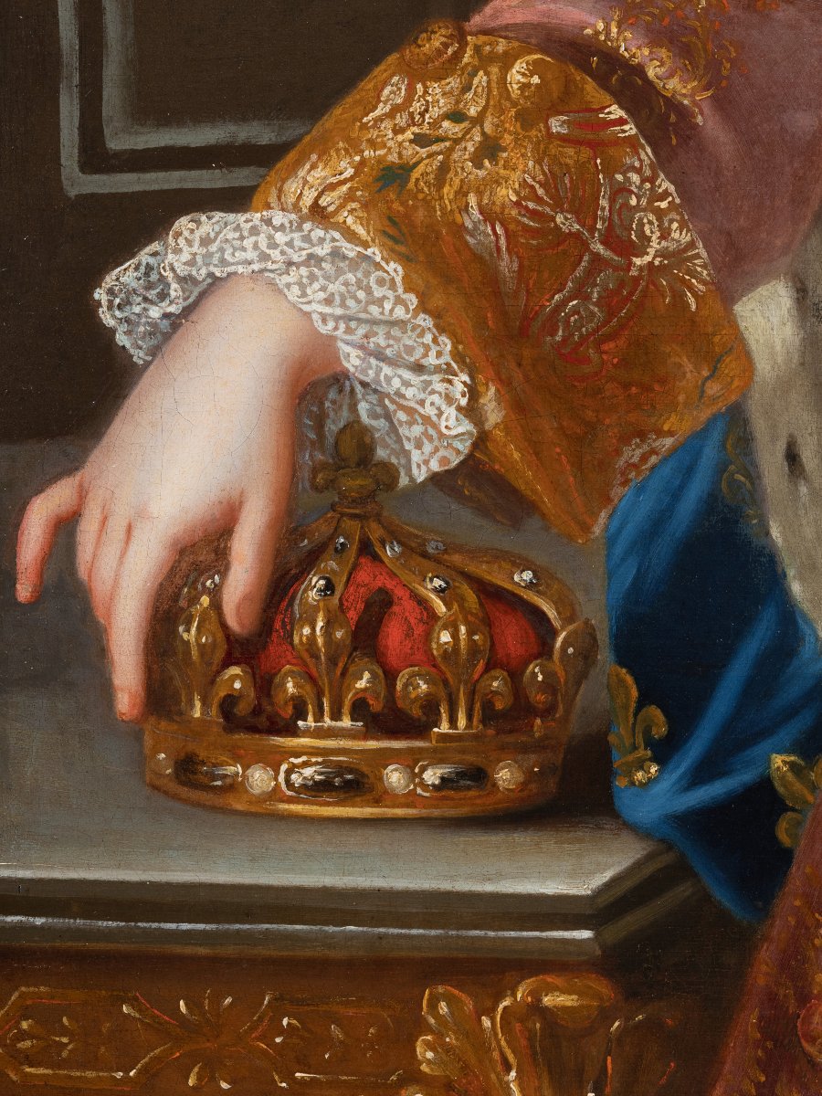 Portrait de Louis XV à l’âge de 10 ans, atelier de Pierre Gobert (1662-1744), XVIIIème siècle-photo-2