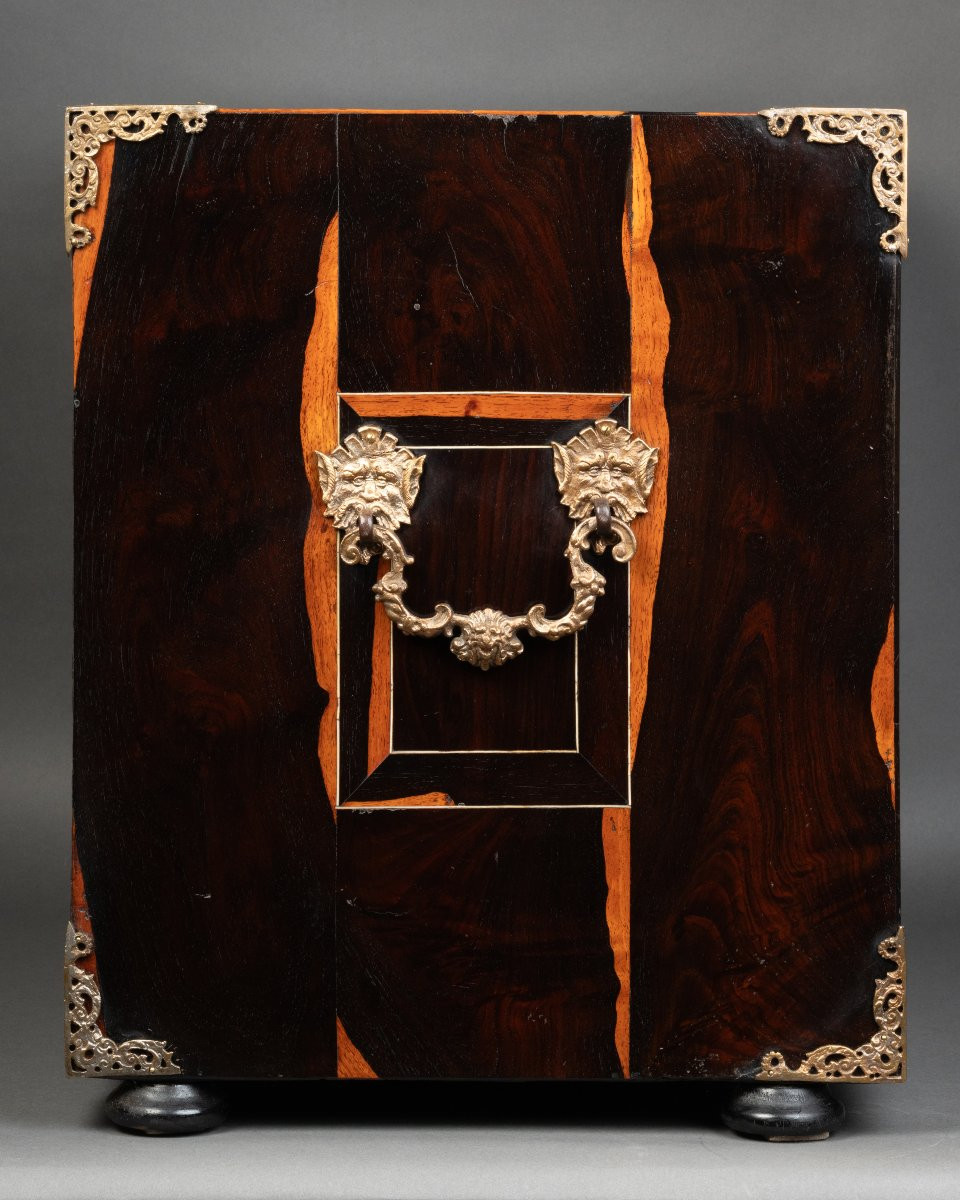 A 17th Century Italian (lombardy) Ebony And Ivory Inlaid Cabinet-photo-5