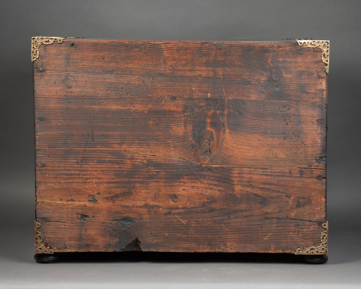 A 17th Century Italian (lombardy) Ebony And Ivory Inlaid Cabinet-photo-6