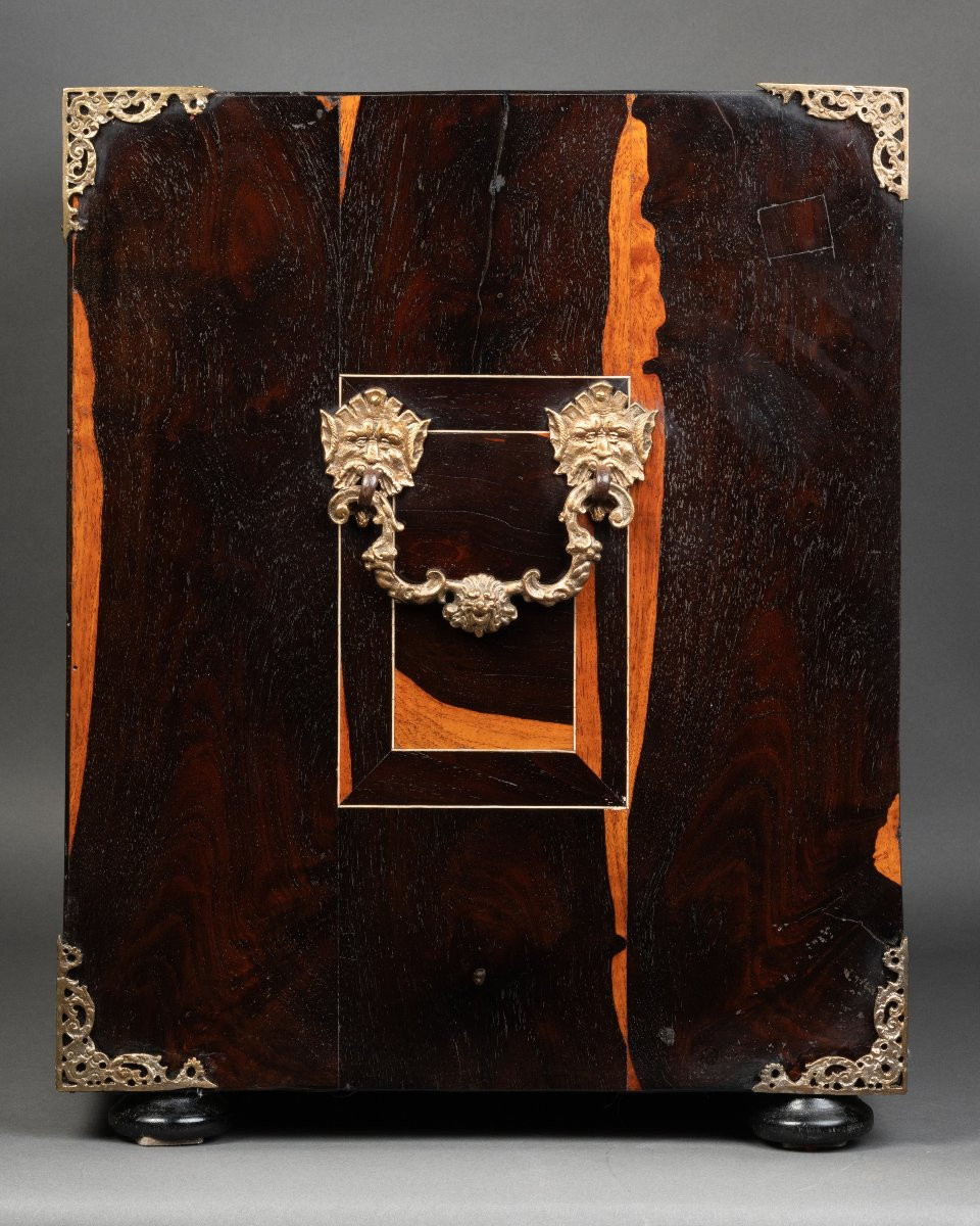 A 17th Century Italian (lombardy) Ebony And Ivory Inlaid Cabinet-photo-7