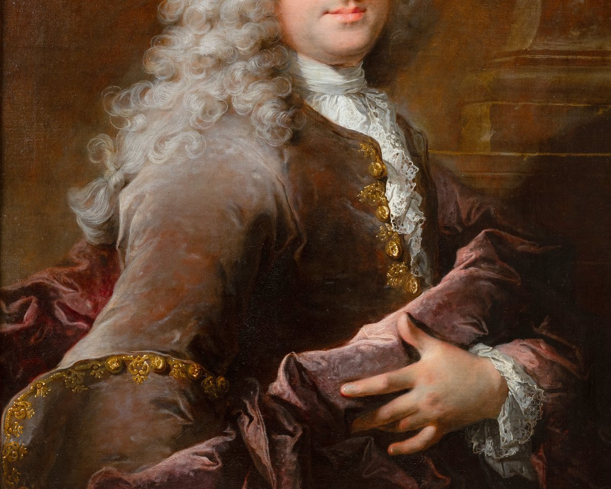 Portrait d’un gentilhomme - Robert Le Vrac Tournières (1667-1752), Paris, vers 1725, XVIIIème-photo-2