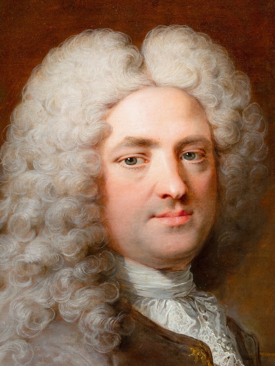 Portrait d’un gentilhomme - Robert Le Vrac Tournières (1667-1752), Paris, vers 1725, XVIIIème-photo-4