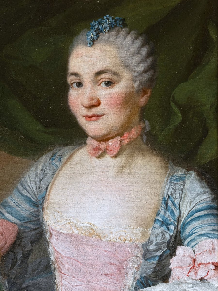 Portrait Of A Lady With Her Son, Studio Of François Hubert Drouais, Circa 1760, 18th Century-photo-3