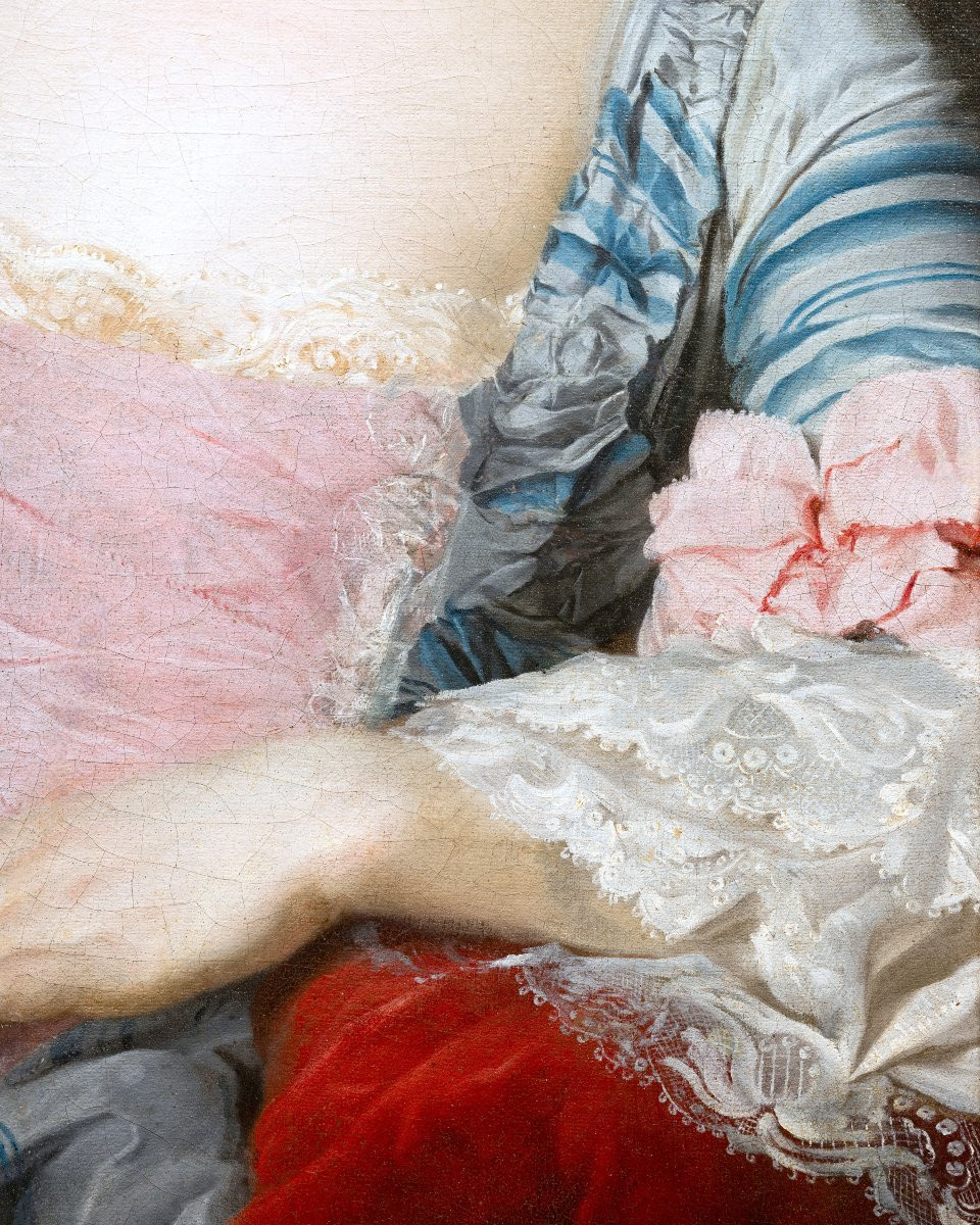 Portrait Of A Lady With Her Son, Studio Of François Hubert Drouais, Circa 1760, 18th Century-photo-4