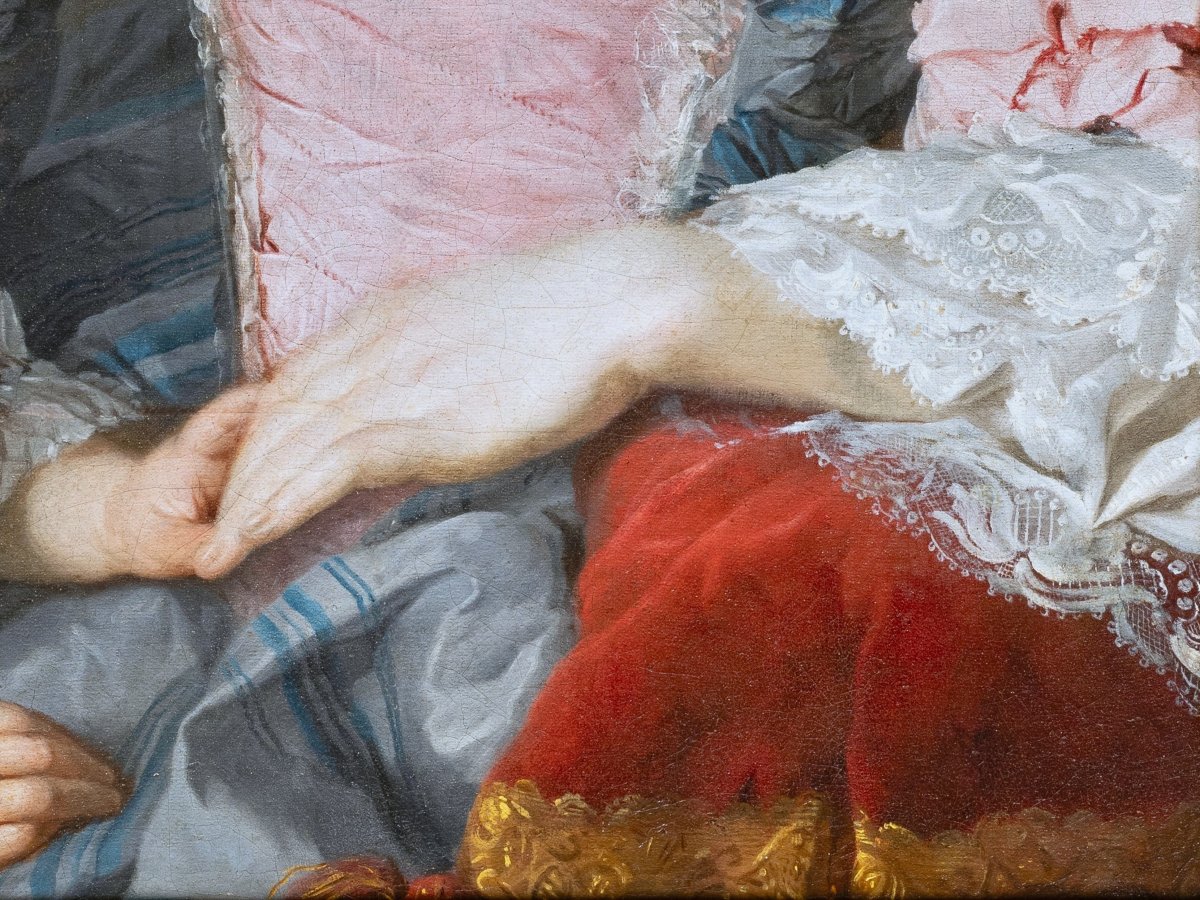 Portrait Of A Lady With Her Son, Studio Of François Hubert Drouais, Circa 1760, 18th Century-photo-7