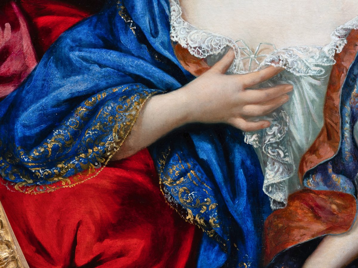 Portrait Of Marquise De Montespan, Henri Gascar, 17th Century French School, Circa 1675-photo-3