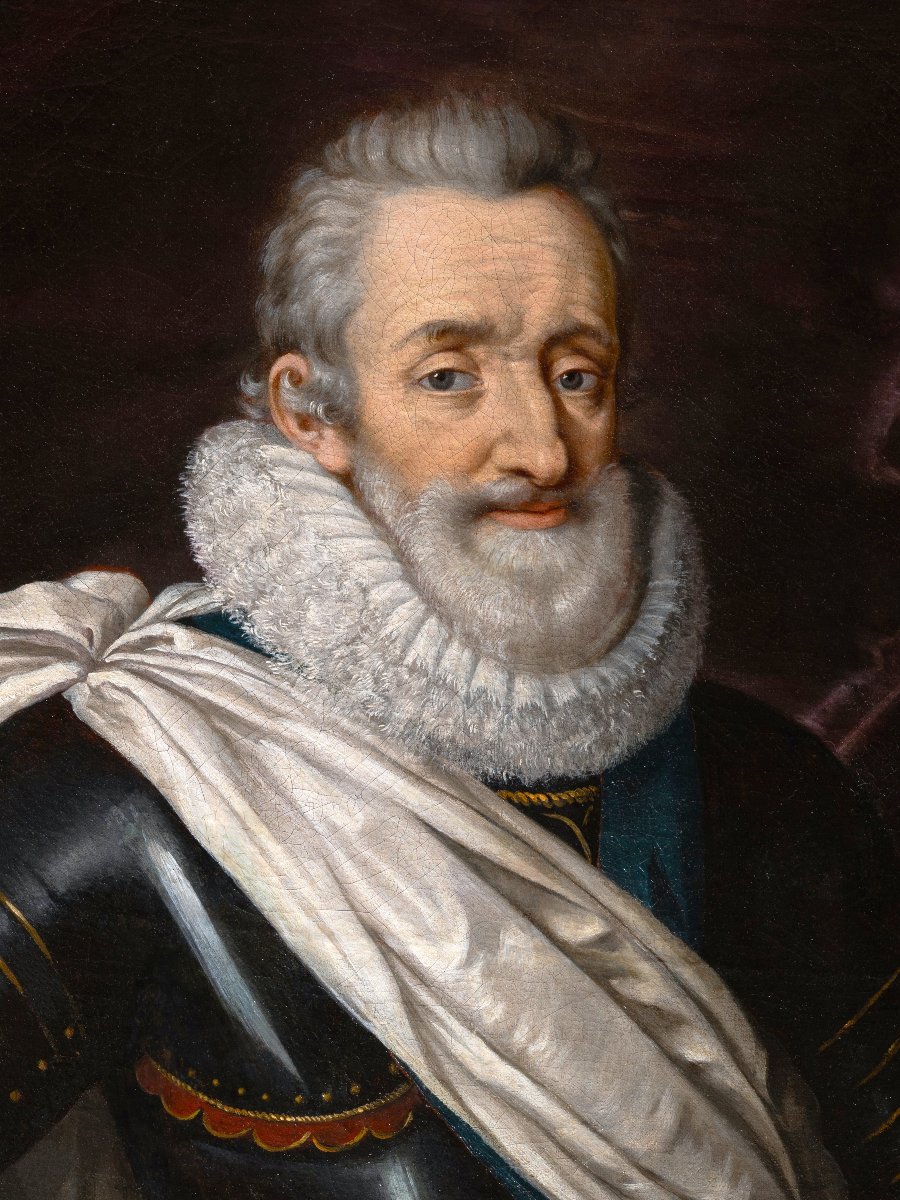 Portrait d’Henri IV en armure, atelier de Frans Pourbus, vers 1610, XVIIème siècle-photo-4