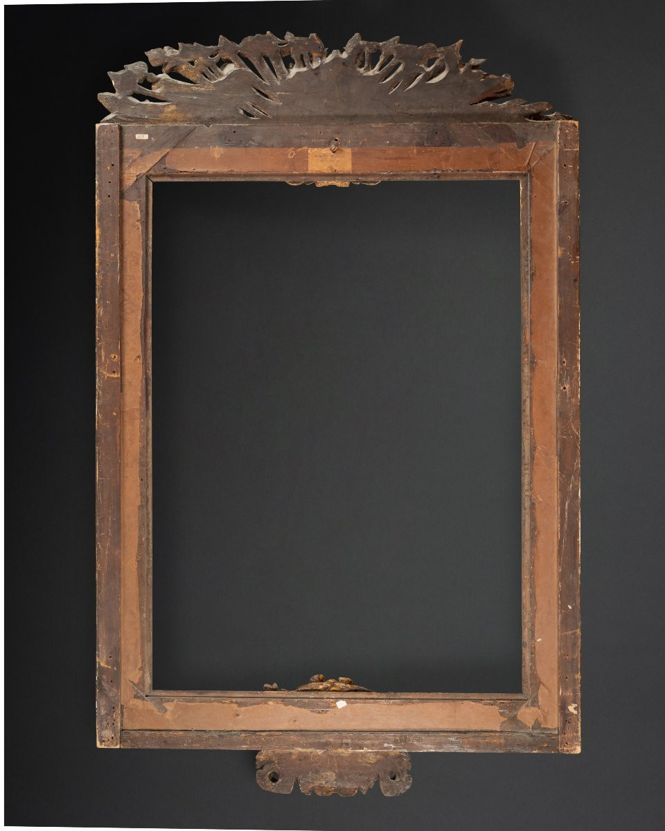 Important 17th Century Louis XIII Giltwood Military Trophy Frame-photo-2