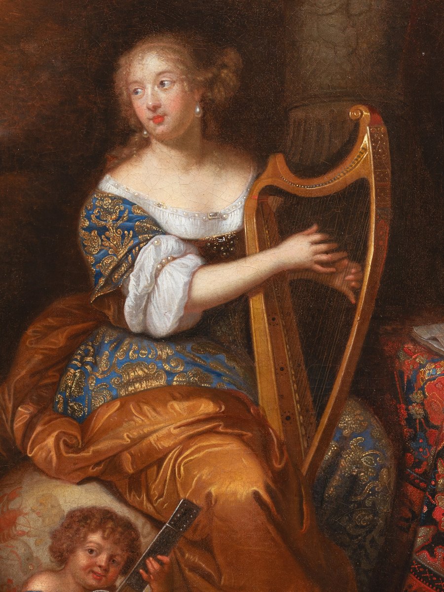 Portrait Of Marquise De Montespan, Studio Of Caspar Netscher, 17th Century-photo-3