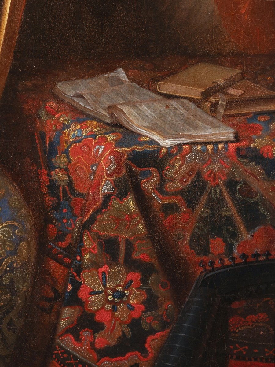 Portrait Of Marquise De Montespan, Studio Of Caspar Netscher, 17th Century-photo-3