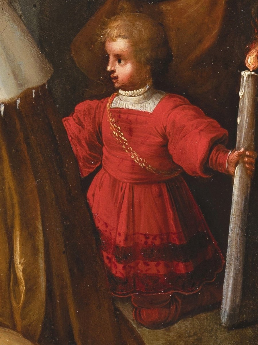 Adoration des rois mages, attribué à Frans Francken II, huile sur cuivre, Anvers, XVIIème -photo-2