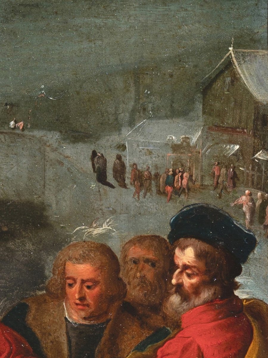 Adoration des rois mages, attribué à Frans Francken II, huile sur cuivre, Anvers, XVIIème -photo-4