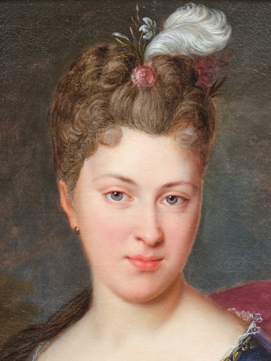 Portrait d’une aristocrate, attribué à Alexis Simon Belle (1674-1734), début du XVIIIème-photo-4