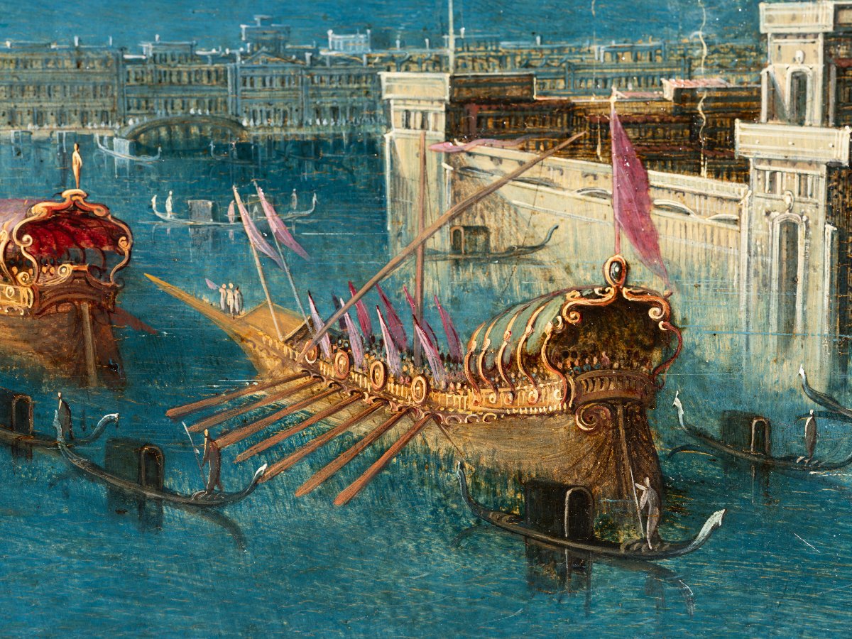Fête de l’Ascension à Venise, Louis de Caullery, école Flamande du XVIIème, huile sur panneau-photo-3