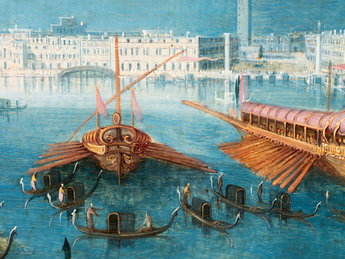 Fête de l’Ascension à Venise, Louis de Caullery, école Flamande du XVIIème, huile sur panneau-photo-2