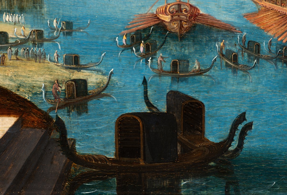 Fête de l’Ascension à Venise, Louis de Caullery, école Flamande du XVIIème, huile sur panneau-photo-4