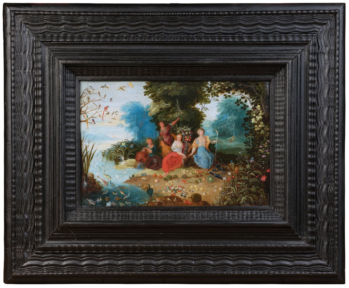 Allégorie des Quatre Éléments, atelier de Jan Brueghel le Jeune, huile sur cuivre, Anvers XVIIe-photo-2