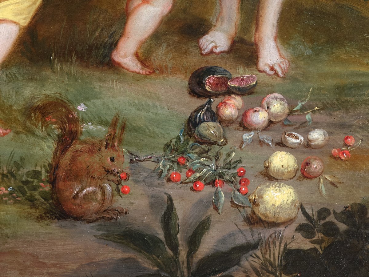 Allégorie de l’été, atelier de Hendrick Van Balen, huile sur cuivre, Anvers, XVIIe siècle-photo-2