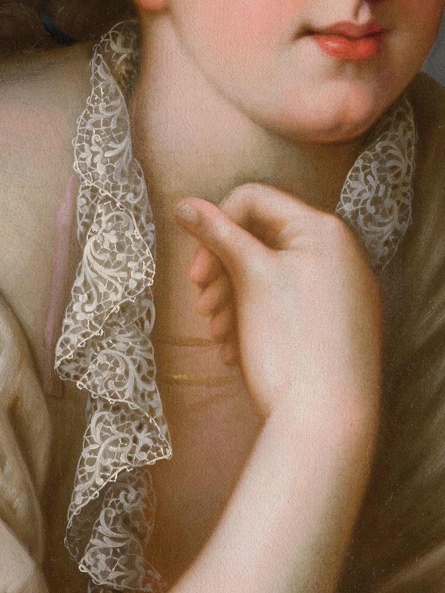Portrait de la duchesse d'Humières, école française du XVIIe vers 1685-photo-2