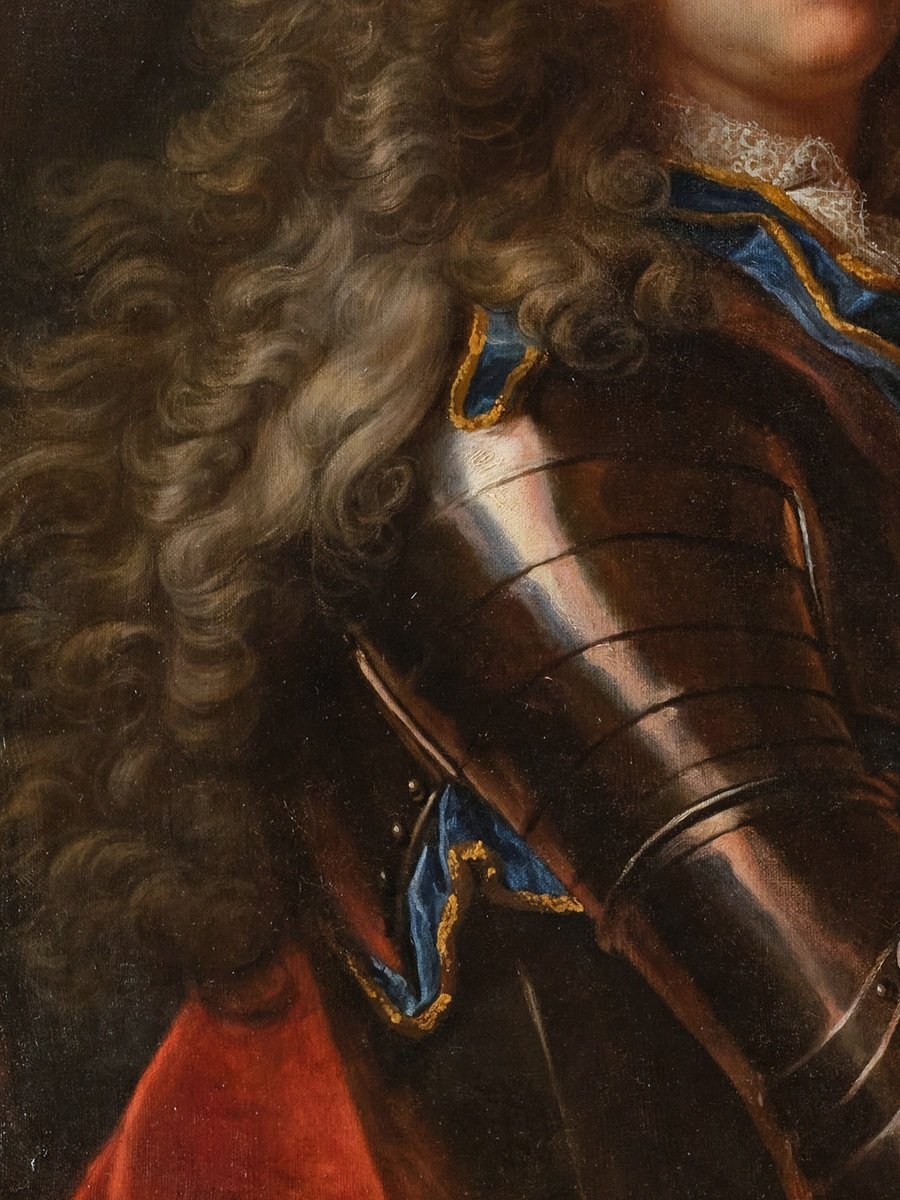 Portrait Of Prince Of Craon, Studio Of Hyacinthe Rigaud Circa 1710, 18th Century Giltwood Frame-photo-3