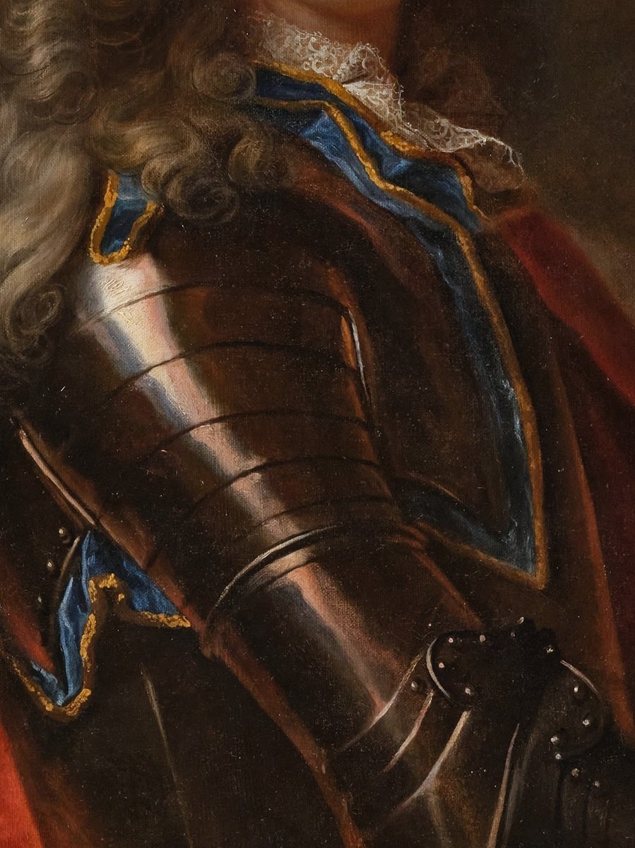 Portrait Of Prince Of Craon, Studio Of Hyacinthe Rigaud Circa 1710, 18th Century Giltwood Frame-photo-2