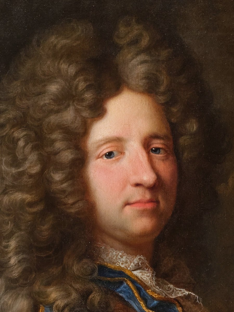 Portrait Of Prince Of Craon, Studio Of Hyacinthe Rigaud Circa 1710, 18th Century Giltwood Frame-photo-3