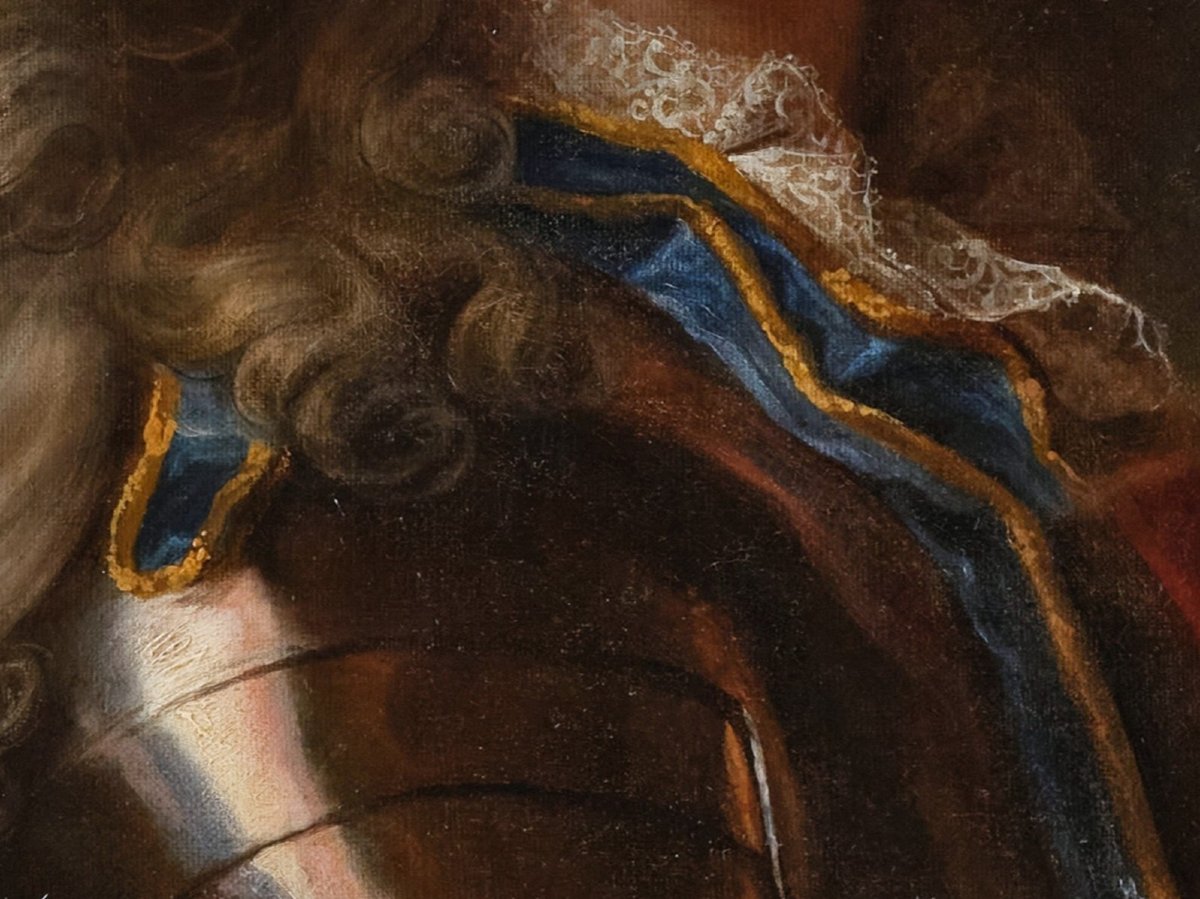 Portrait Of Prince Of Craon, Studio Of Hyacinthe Rigaud Circa 1710, 18th Century Giltwood Frame-photo-4