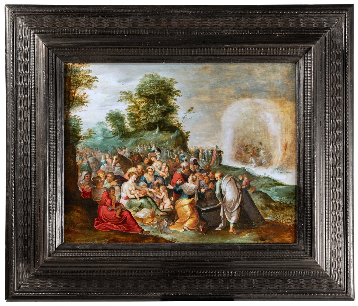 La Traversée de la mer Rouge Atelier de Frans Francken II, Anvers XVIIe siecle, huile sur bois