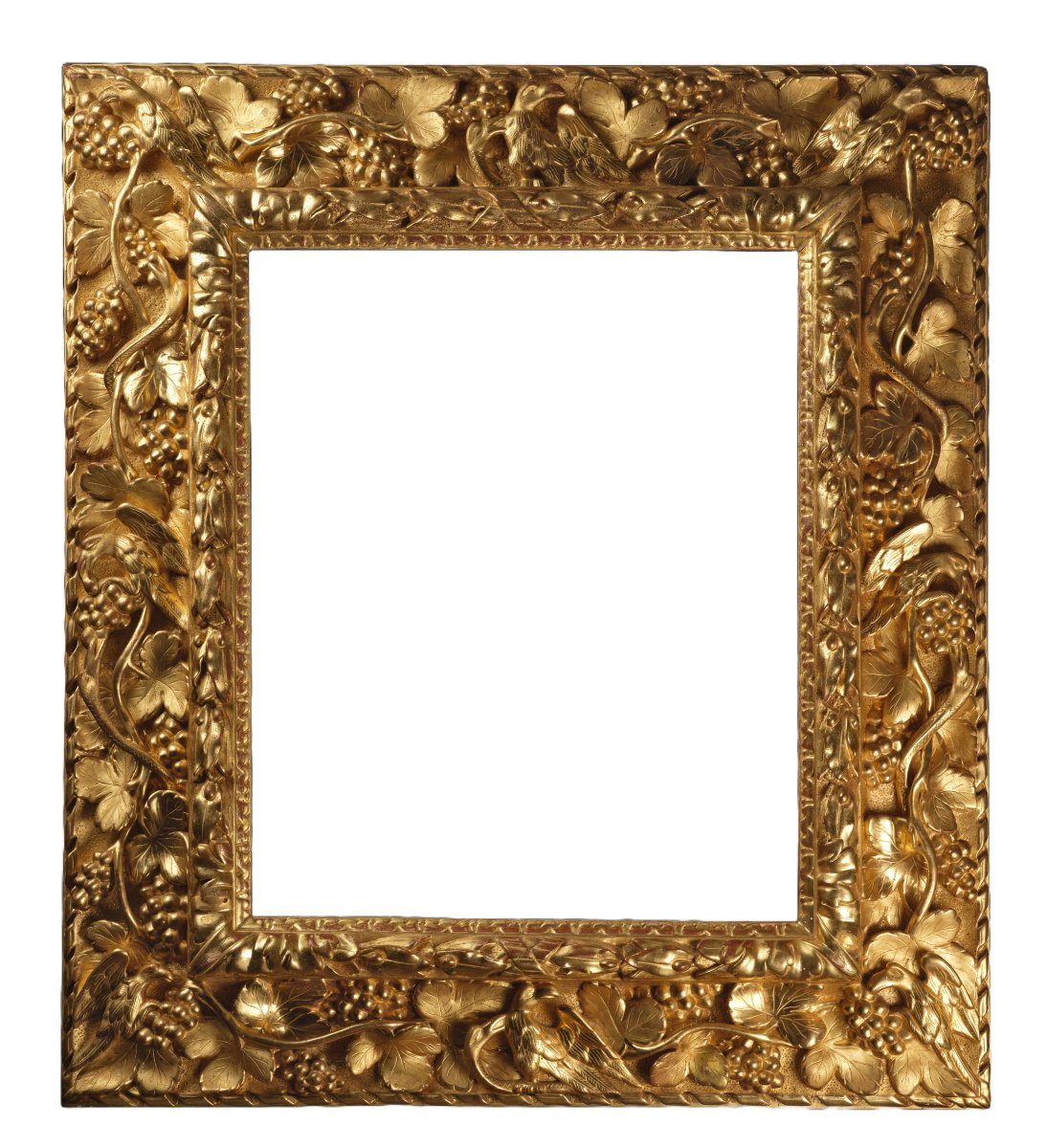 French 17th C. Carved And Giltwood Frame With Grapevine Motif