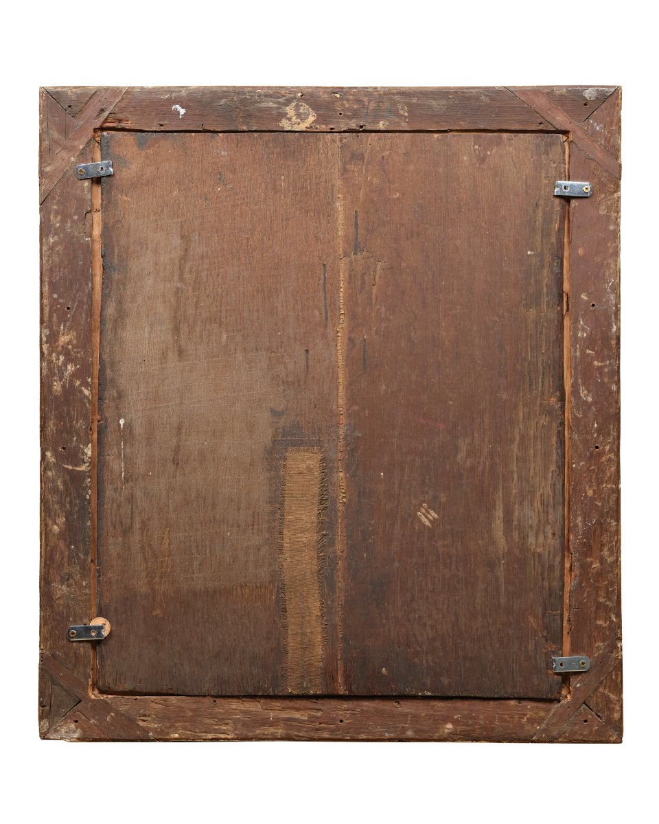 Portrait d’Henri IV, attribué à François Quesnel, Paris vers 1600, huile sur bois, cadre XVIIe-photo-4