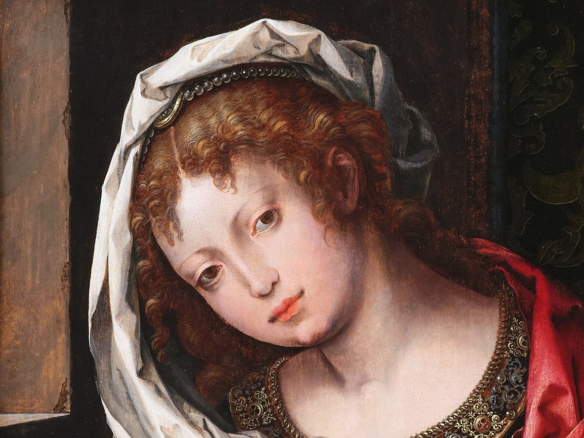 Virgin With Child, Studio Of Jan Gossaert (1478-1532), Antwerp 16th Century-photo-4