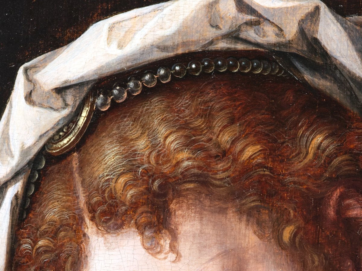 Virgin With Child, Studio Of Jan Gossaert (1478-1532), Antwerp 16th Century-photo-7