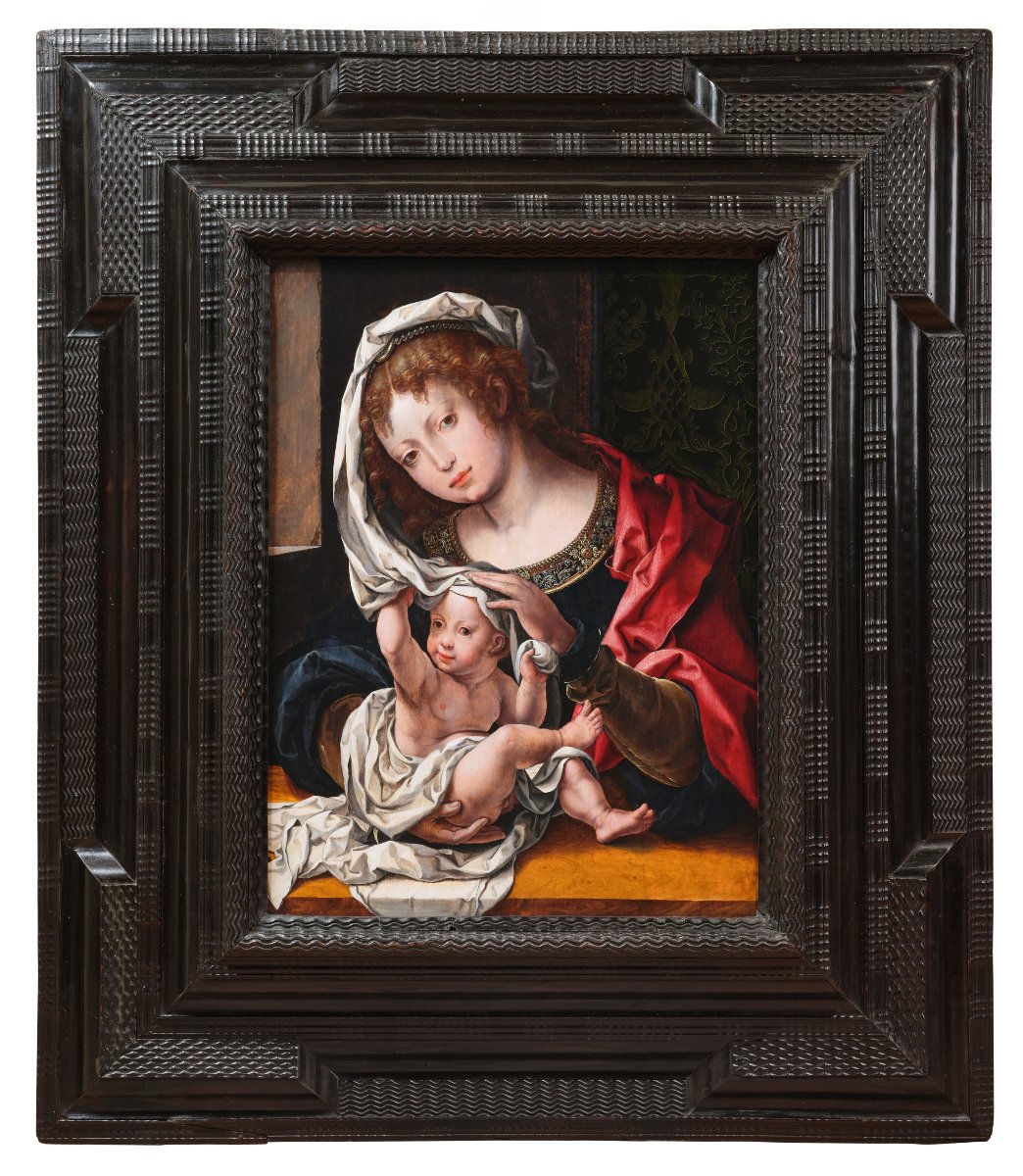 Virgin With Child, Studio Of Jan Gossaert (1478-1532), Antwerp 16th Century