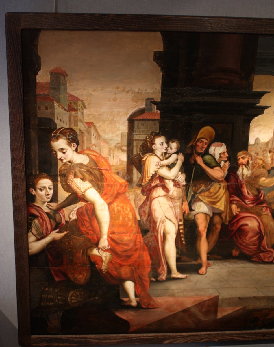 Workers In The Vineyard, Oil On Panel, Circle Of Frans Floris, 16th-photo-2