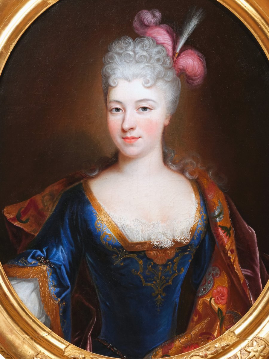Portrait de la comtesse de Hombourg, atelier de Nicolas de Largillièrre, début XVIIIème-photo-2