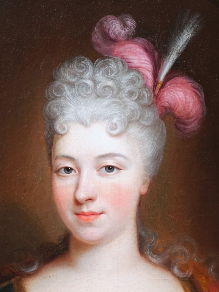 Portrait de la comtesse de Hombourg, atelier de Nicolas de Largillièrre, début XVIIIème-photo-4