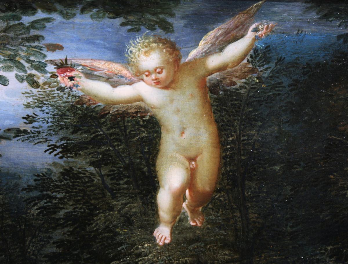 La Danse Des Putti, Huile Sur Panneau XVIIe, Hendrick Van Balen Attr.-photo-2