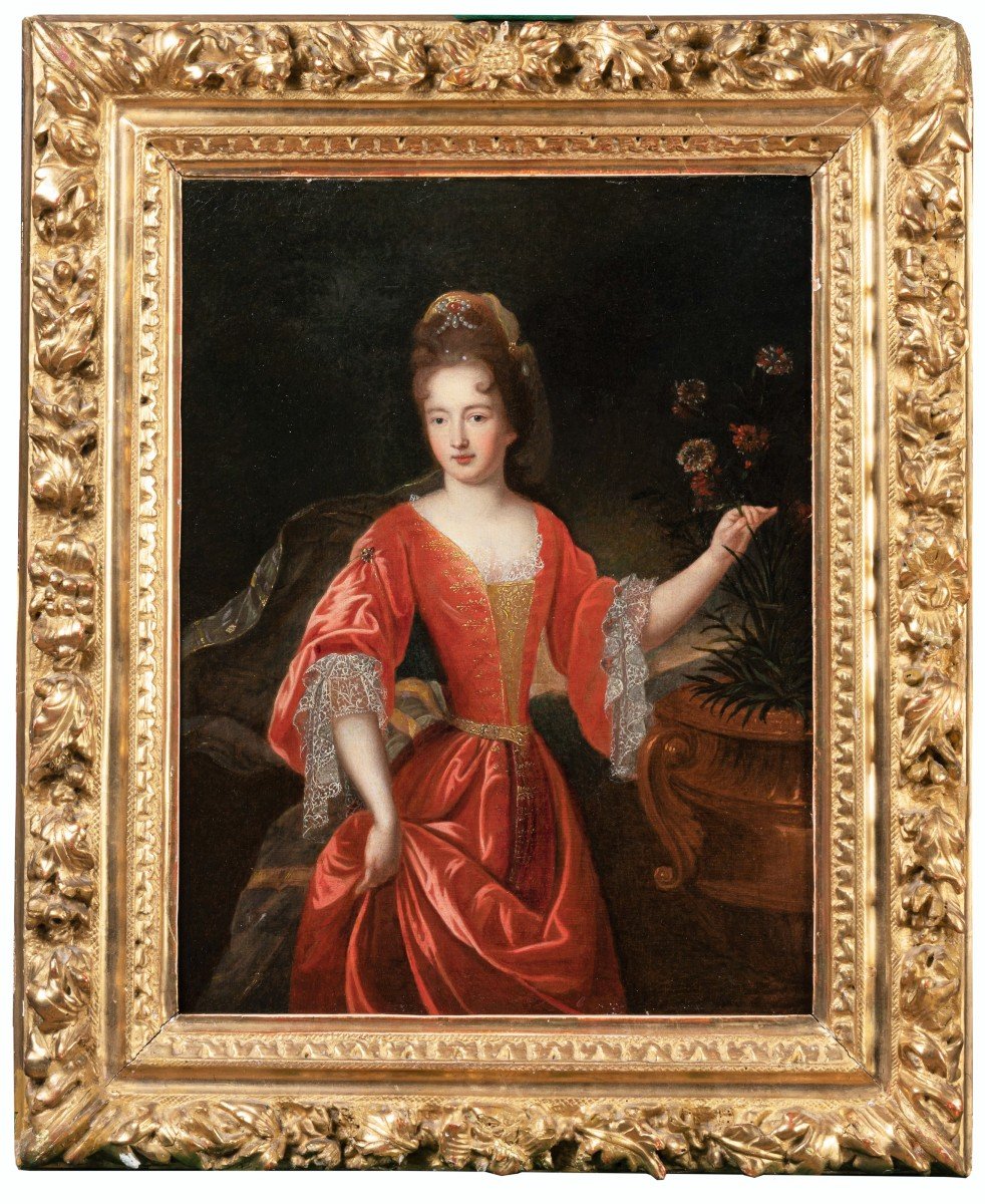 Portrait De Françoise-Marie De Bourbon, Atelier De Pierre Gobert, Fin Du XVIIe Siècle-photo-3